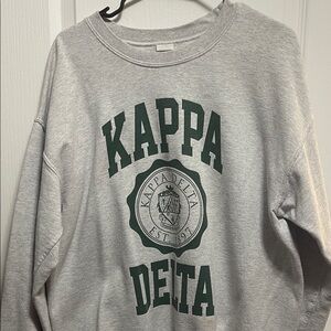 Kappa Delta Gray Sweatshirt with Green Logo